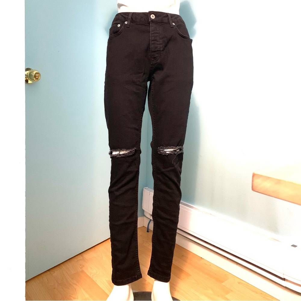 Black Buttonfly Jeans, 28” inseam